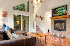 Open space with a gas fireplace will be the place to gather