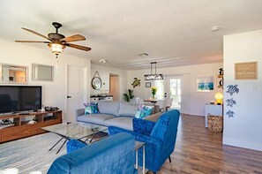 Living room and dining room.