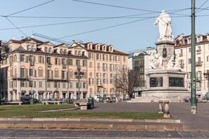 View of the building in the background of Carlina square