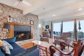 Large Living Area with Lake Views