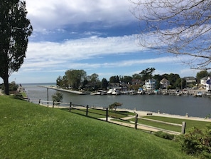 Take in the Back Yard Views Facing South Haven Marina and Local Boat Slips