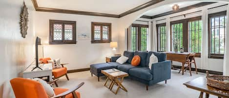 Living room inside Breezy Beach Bungalow