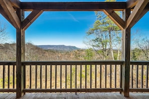 Unobstructed mountain view from the main deck.