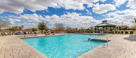 Heated community pool only .4 miles away!