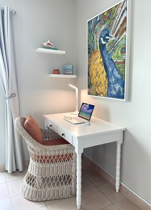 Designated workspace with high-speed Wifi. Bring your own devices (laptop).