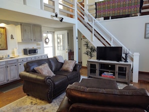 Lower level kitchen and living area