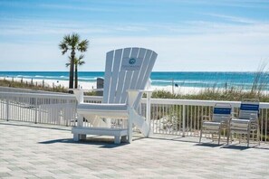 A Beach Wagon, Cabana, Beach Chairs and Towels are provided for your enjoyment.