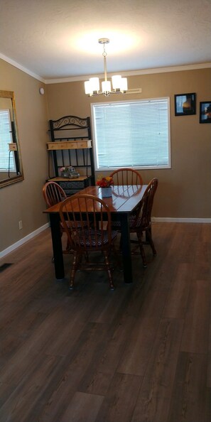 Nice open dining room.