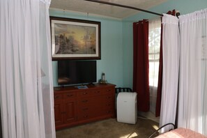 Lighthouse room dresser, TV - view from bed