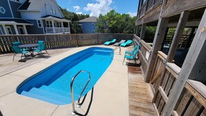 Gorgeous pool area is a great respite from windy beach days!