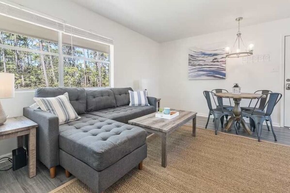Inviting living room perfect for relaxing, playing games, and making memories together!