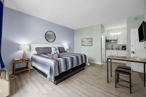 Studio unit with Kitchenette and dining table for meal