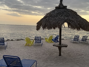 View sunset from the private beach area