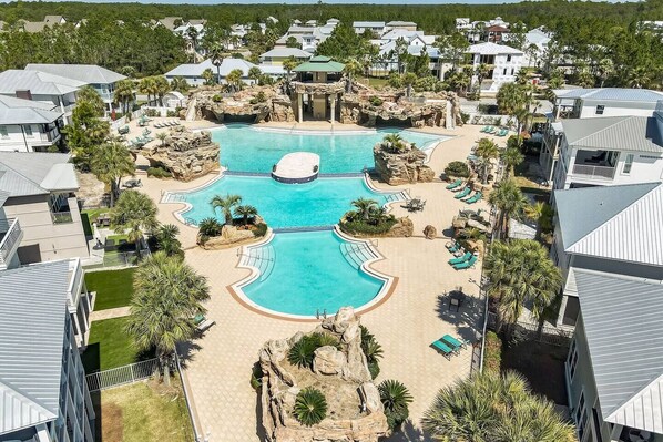 Swimming pool of this resort community, Santa Rosa Beach, FL, USA