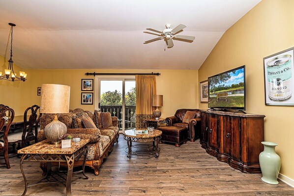 Living Room with 65 inch TV