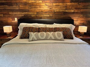 Master bedroom king-sized bed