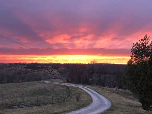 Sunset from the living room picture window