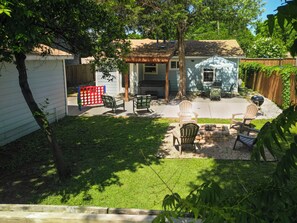 Spacious backyard with lots of shade