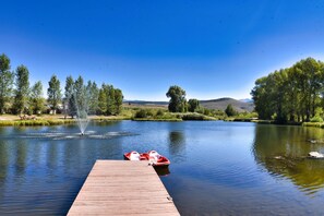 Pond for fishing, pedal boating, paddle boarding, etc. 