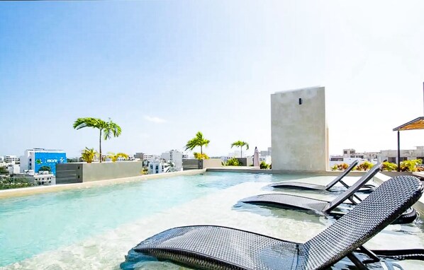 Rooftop pool with a view