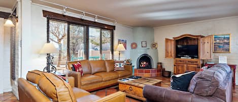 Living Room with Kiva Fireplace