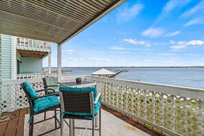 Enjoy picturesque sound vistas from the upstairs patio