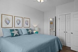 Primary bedroom with king-sized bed