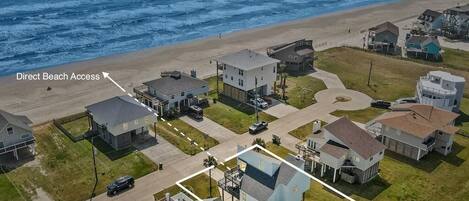 Welcome to the NEW Galveston beach home bungalow equipped with high-quality amenities & direct beach access in front of the property!