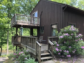 Two decks... both overlooking the Cedar Creek.