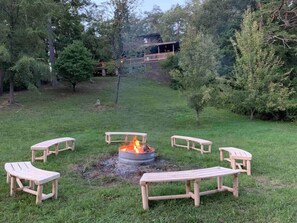 Enjoy s’mores and laughter around the campfire. 