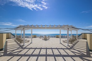 8th floor sun deck with amazing views. Guests love watching the sunset here.