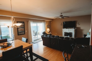 Open Concept Living Room with Direct Lake Views