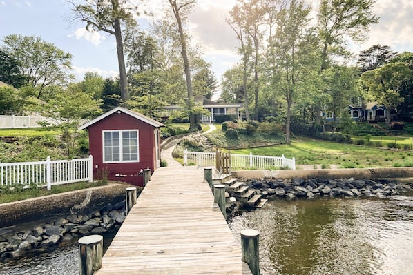 View of the River Breeze property from the private pier.