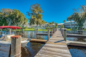 The community dock is a few steps away from your unit.