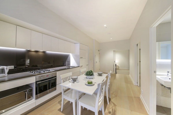 A kitchen & dining area.