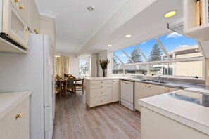 Open plan kitchen / dining.