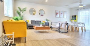 Comfortable living area to relax, watch tv, & plan your next adventure.