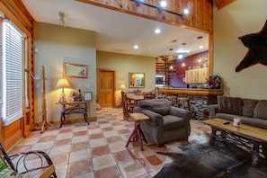 view of front room and kitchen