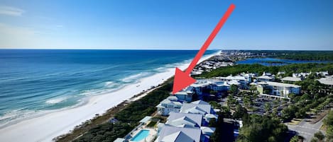 On the beach & steps to gate! Next door to the Watercolor Inn and Beach Club!