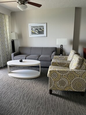 Comfortable Living Room with Sleeper Sofa