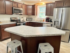fully equipped kitchen - lots of fridge space!