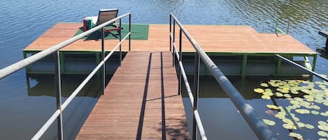 Your own private pontoon off the verandah. Includes a box of relaxing items.