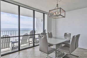 Gulf front dining table.