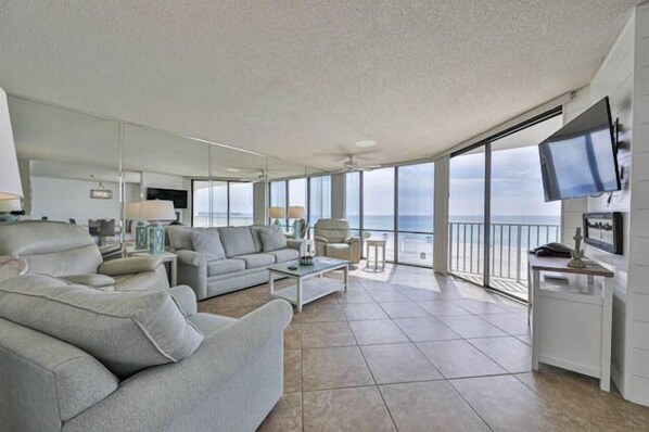 Gulf front living room.
