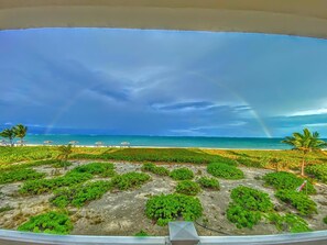 Rainbow from private balcony. 