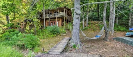 Lakefront side of the cabin
