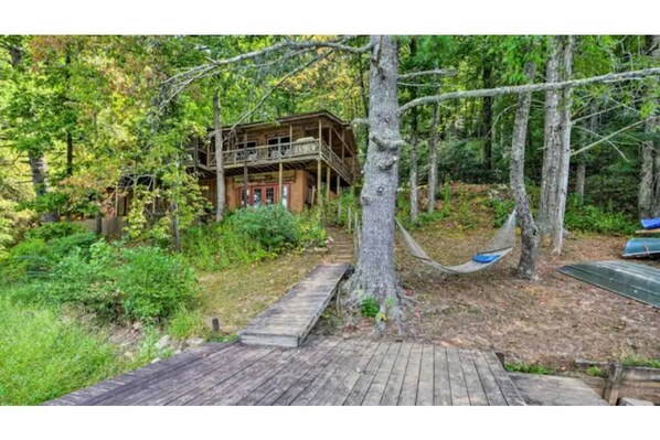 Lakefront side of the cabin
