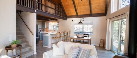 Downstairs living area and dining room