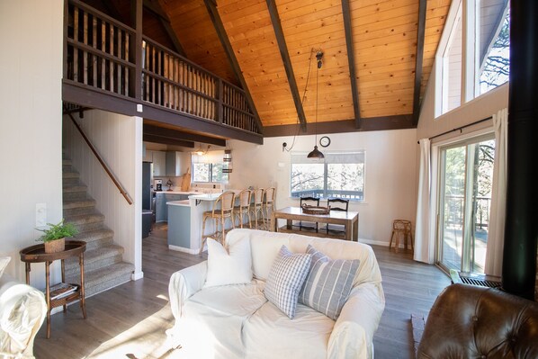 Downstairs living area and dining room