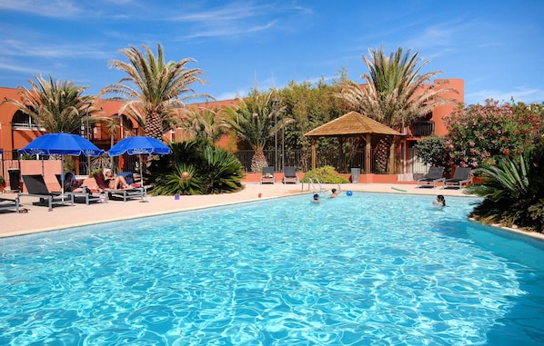 Get some sun in the outdoor pool.